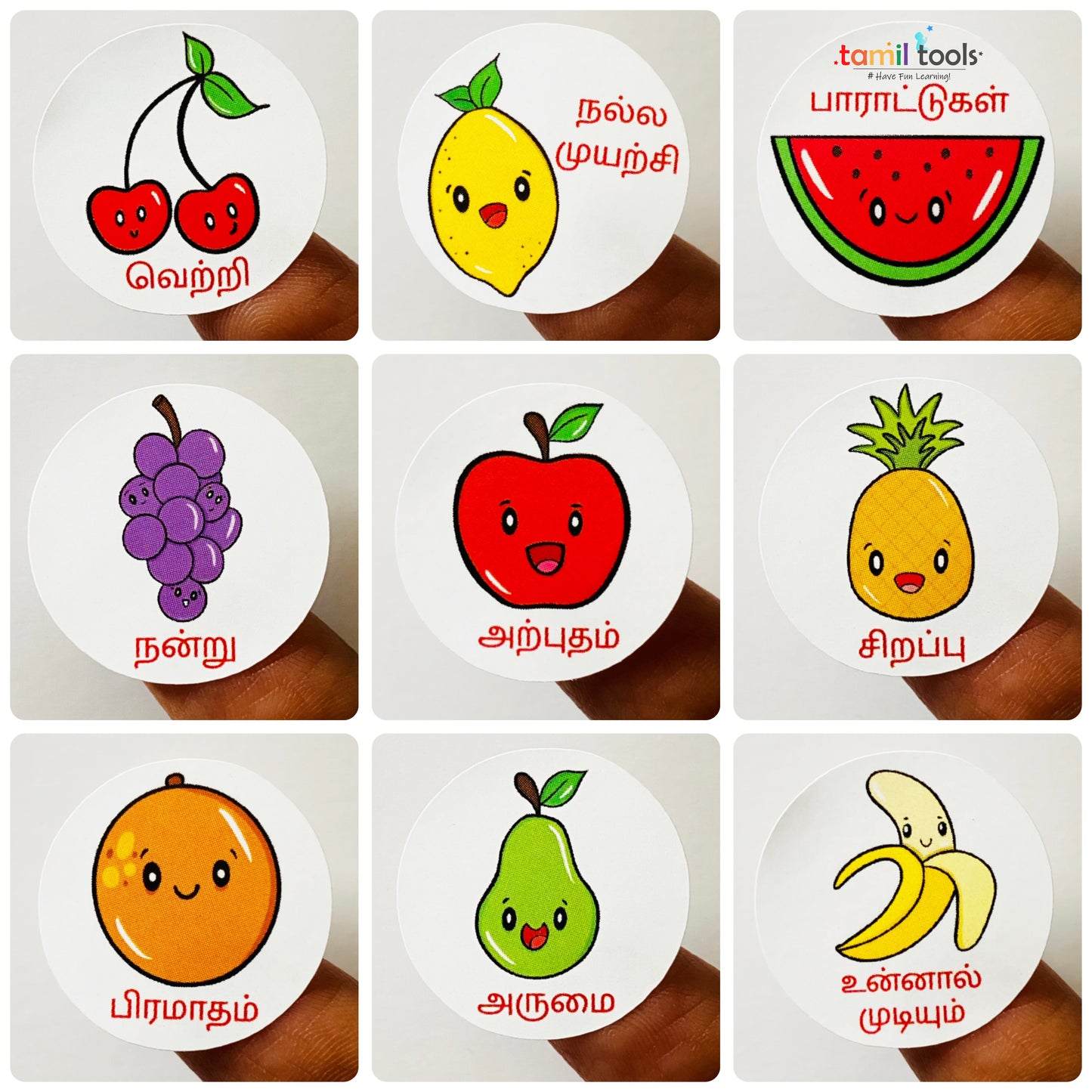 Motivational Tamil Reward Sticker Book - Fruits